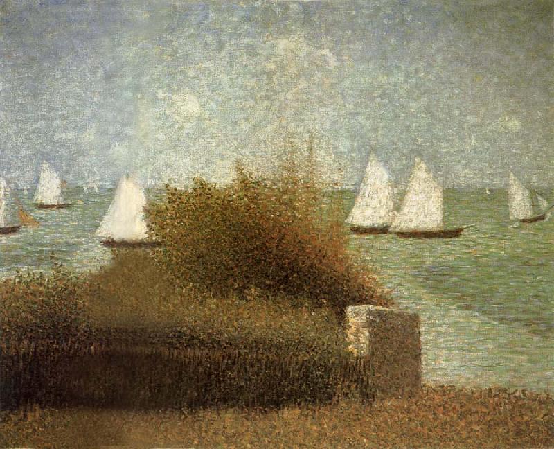 Georges Seurat The Sail boat Norge oil painting art